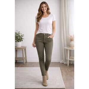 7th Avenue Design Studio NY&C Olive Green Pull On Straight Leg Pants Size S￼